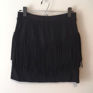 Black Fringe Skirt